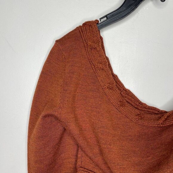 VICTOR GLEMAUD Sweater Womens Medium M Brown One Shoulder Cropped Wool - Picture 8 of 12